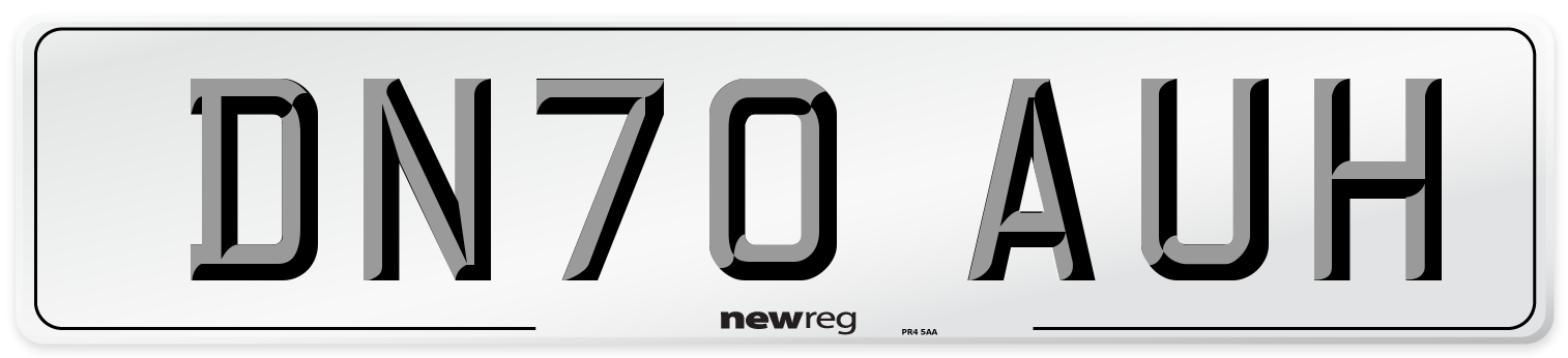 DN70 AUH Front Number Plate