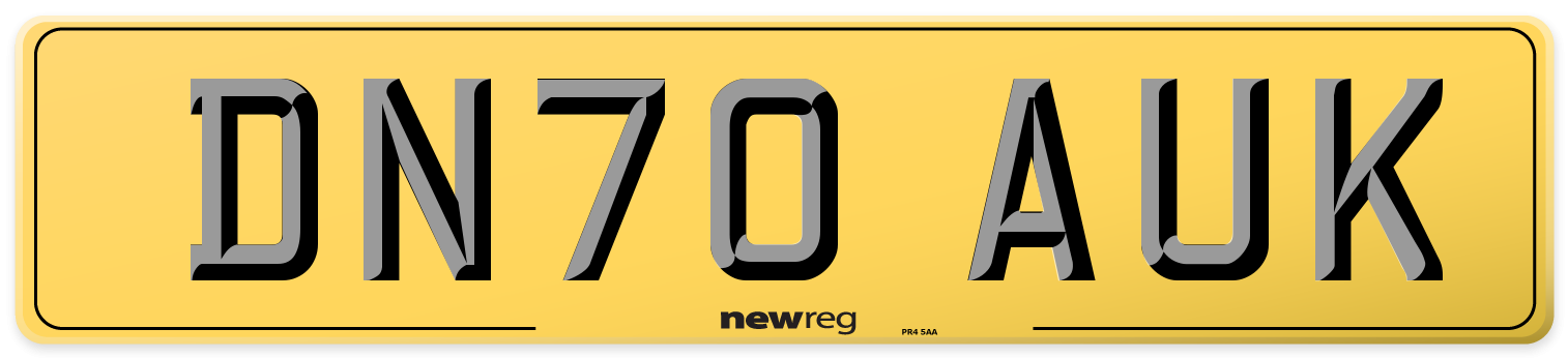 DN70 AUK Rear Number Plate