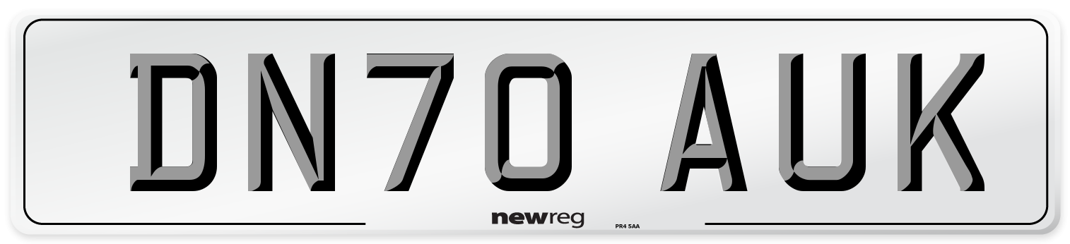 DN70 AUK Front Number Plate