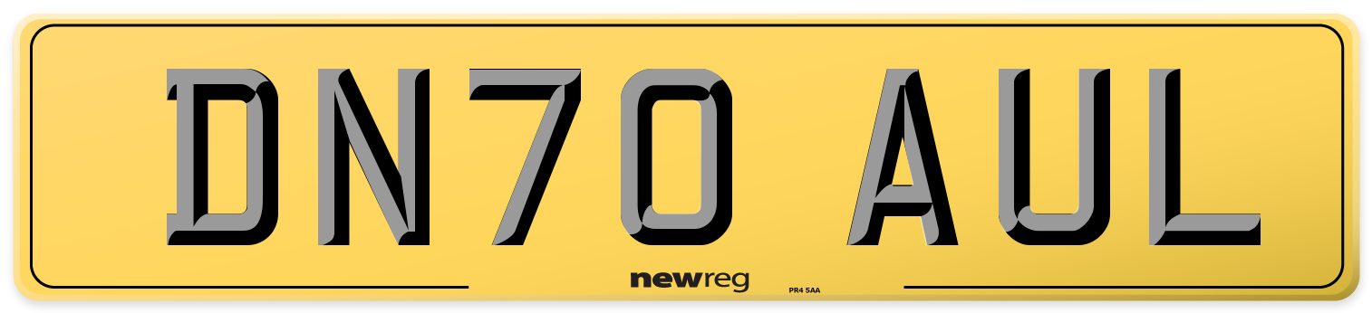 DN70 AUL Rear Number Plate