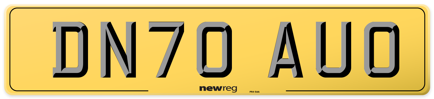 DN70 AUO Rear Number Plate