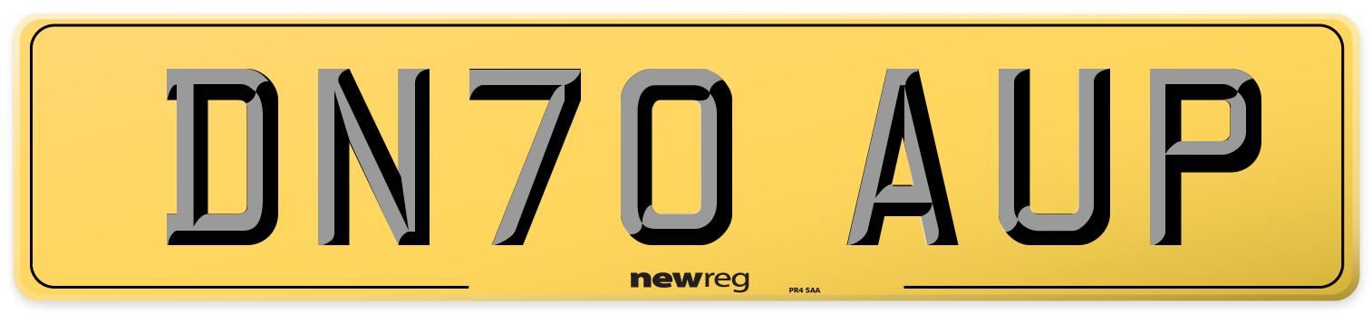 DN70 AUP Rear Number Plate