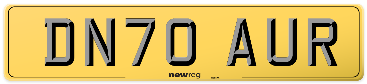 DN70 AUR Rear Number Plate