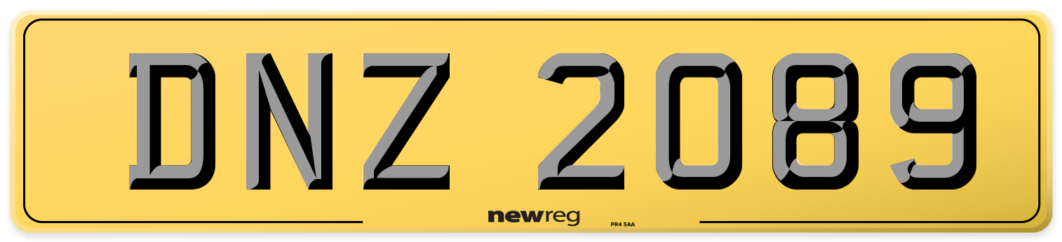 DNZ 2089 Rear Number Plate