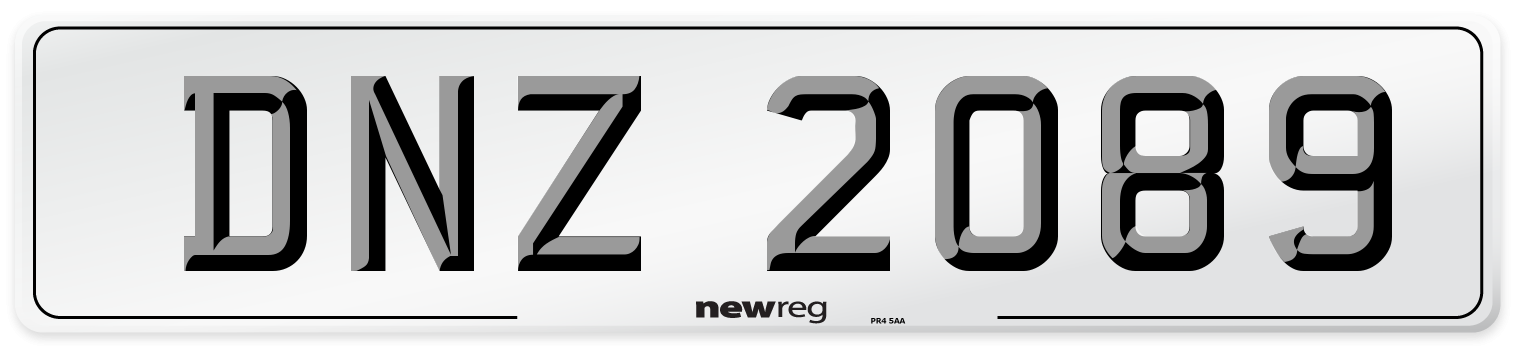DNZ 2089 Front Number Plate