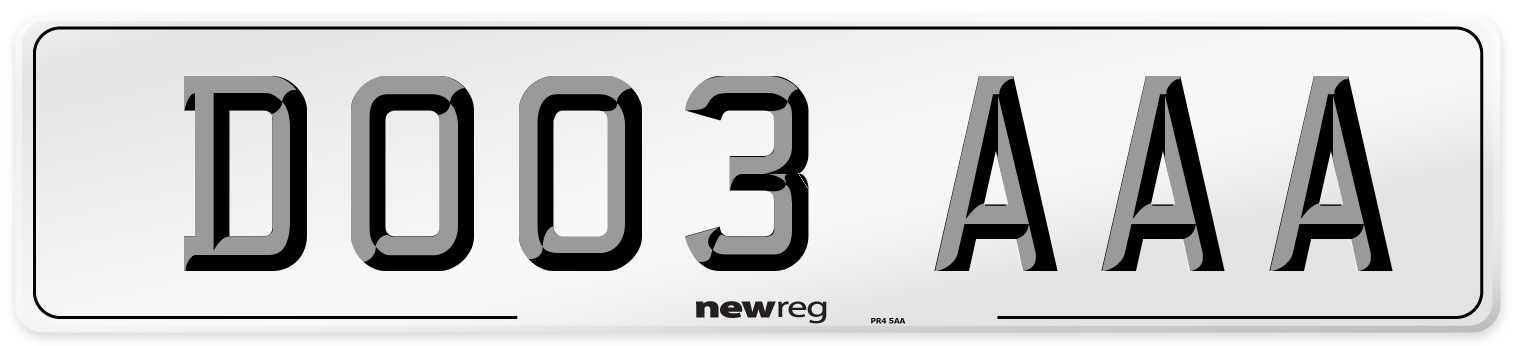 DO03 AAA Front Number Plate