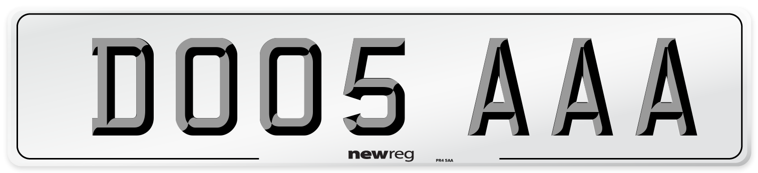 DO05 AAA Front Number Plate