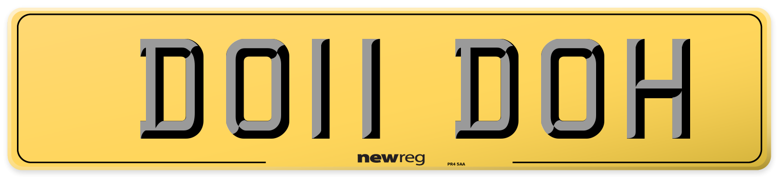 DO11 DOH Rear Number Plate