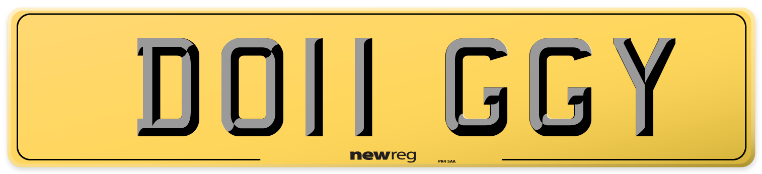 DO11 GGY Rear Number Plate