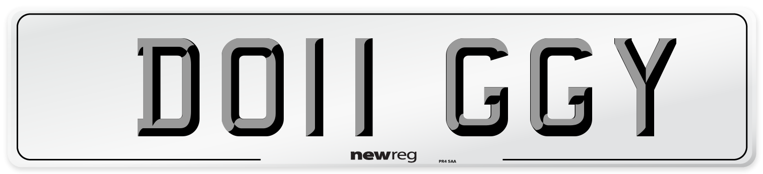 DO11 GGY Front Number Plate