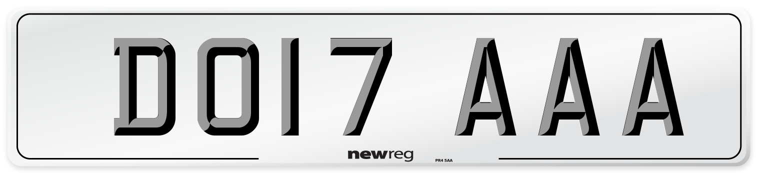 DO17 AAA Front Number Plate