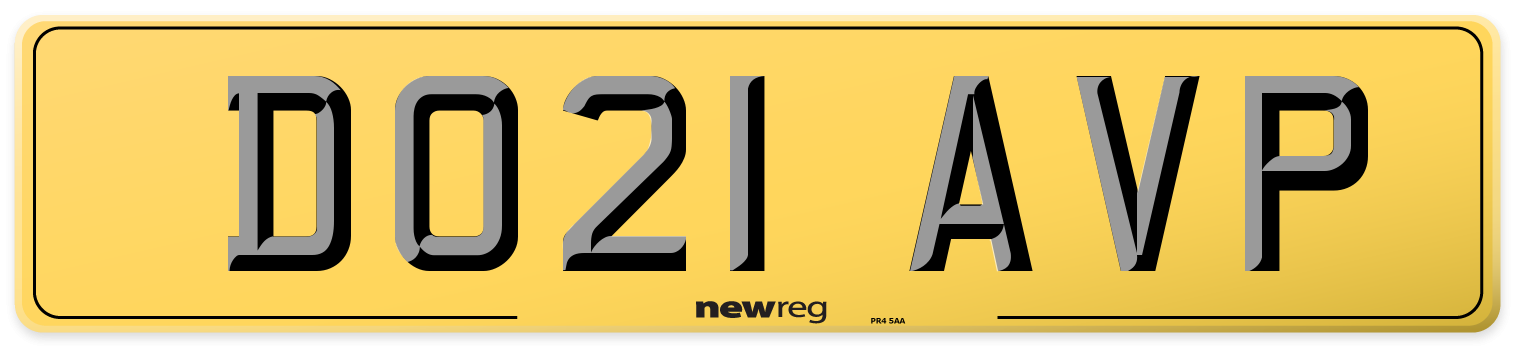 DO21 AVP Rear Number Plate