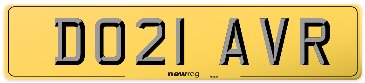DO21 AVR Rear Number Plate
