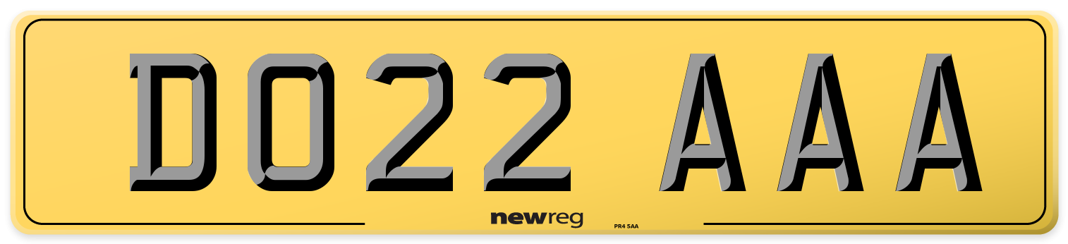 DO22 AAA Rear Number Plate