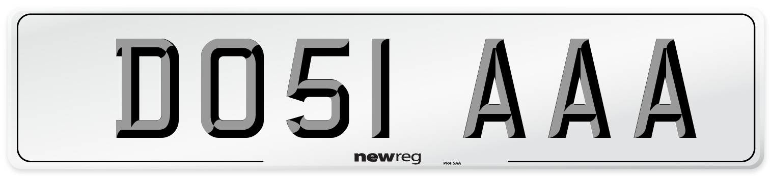 DO51 AAA Front Number Plate