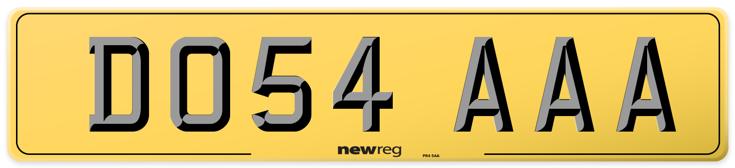 DO54 AAA Rear Number Plate
