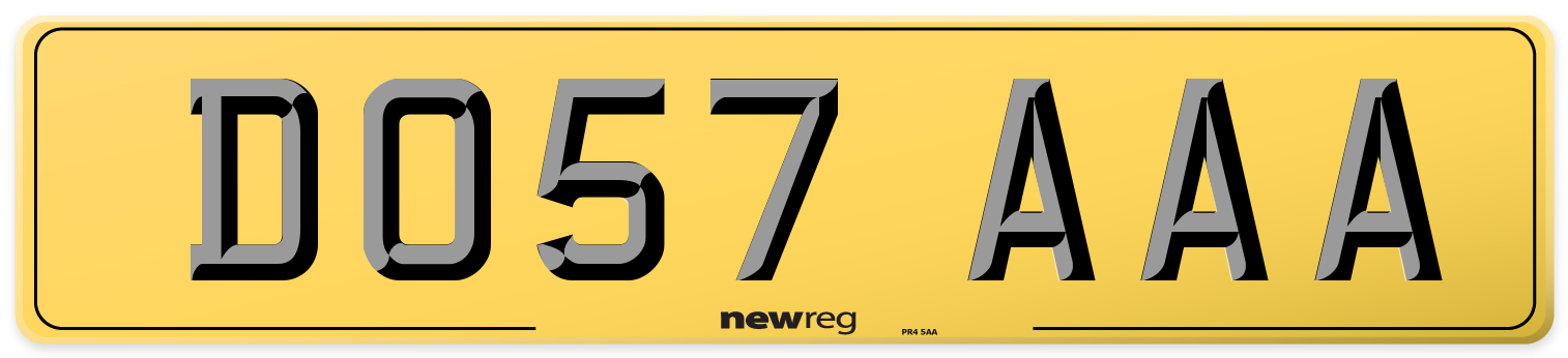 DO57 AAA Rear Number Plate