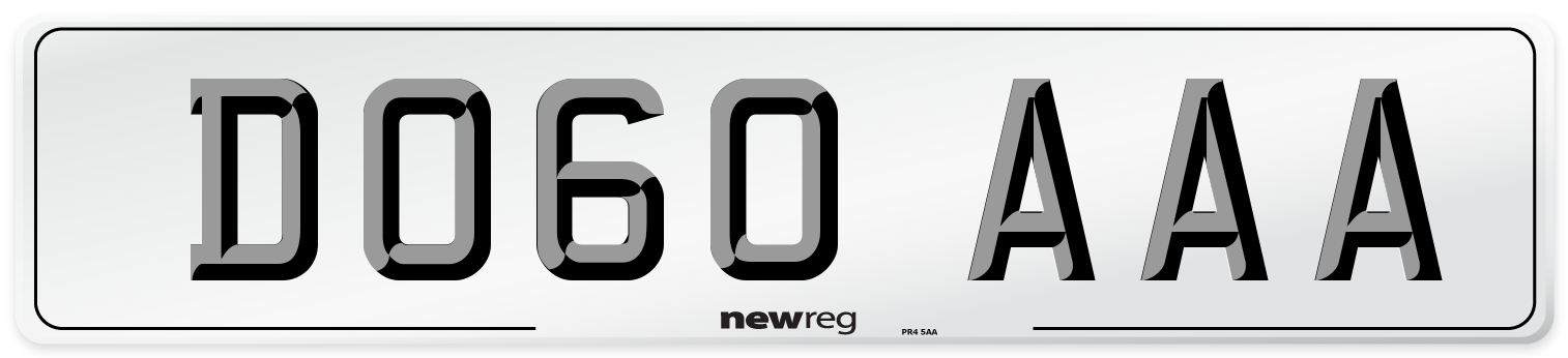 DO60 AAA Front Number Plate