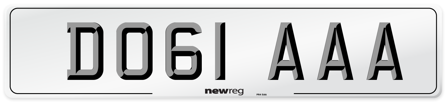 DO61 AAA Front Number Plate