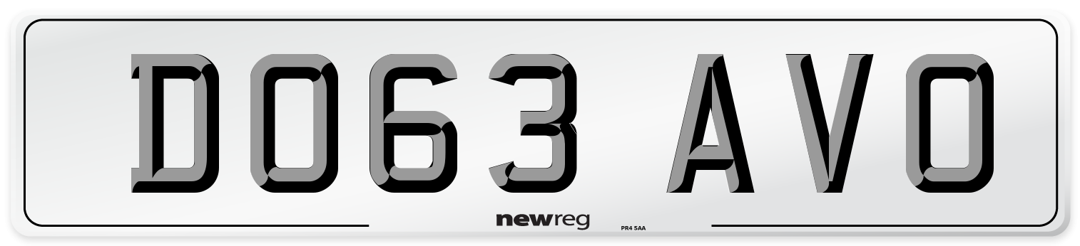 DO63 AVO Front Number Plate