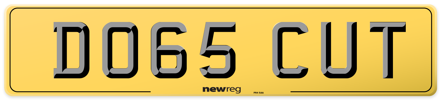 DO65 CUT Rear Number Plate