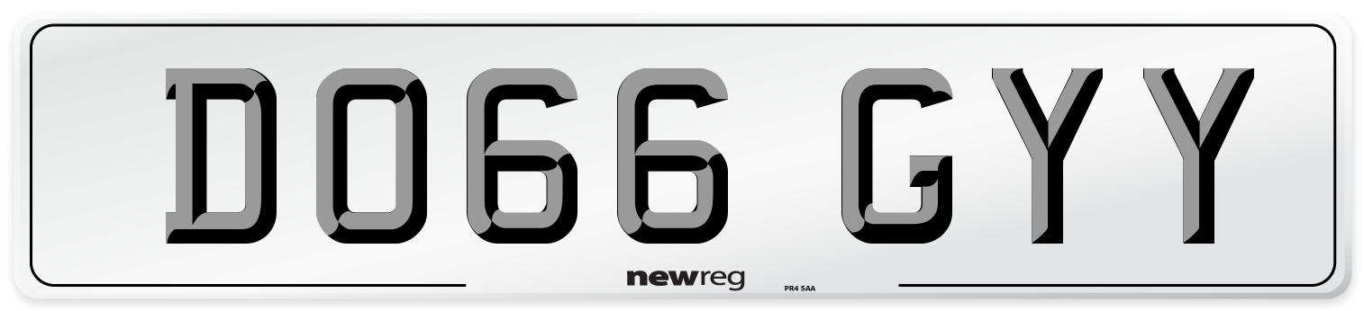 DO66 GYY Front Number Plate
