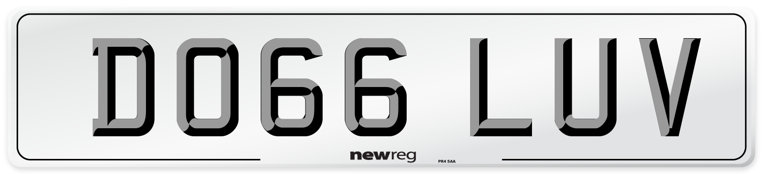 DO66 LUV Front Number Plate