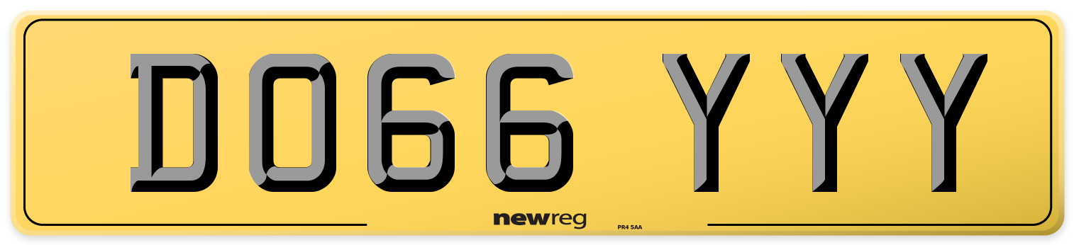 DO66 YYY Rear Number Plate