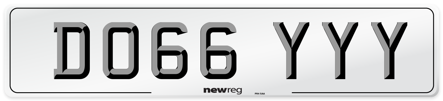 DO66 YYY Front Number Plate