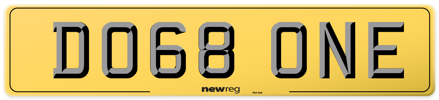 DO68 ONE Rear Number Plate