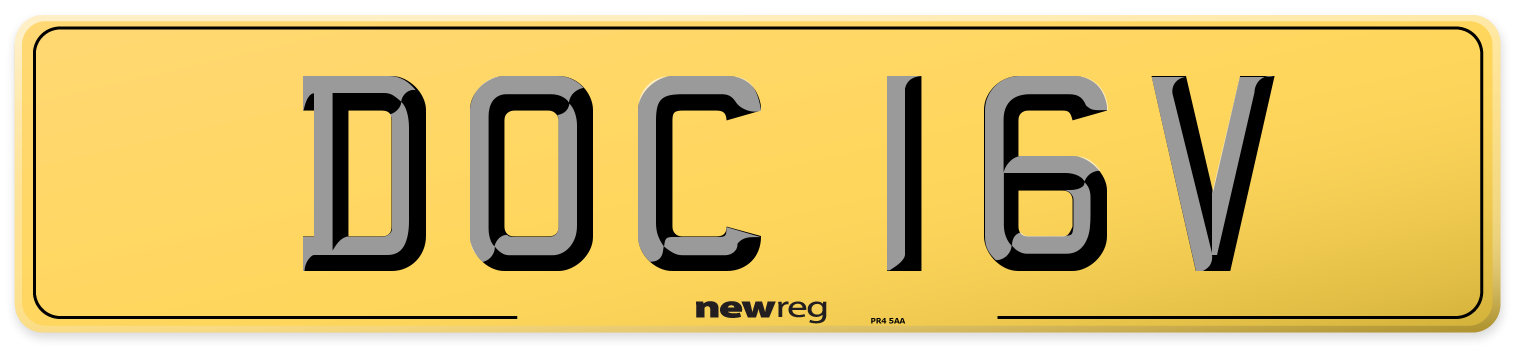 DOC 16V Rear Number Plate