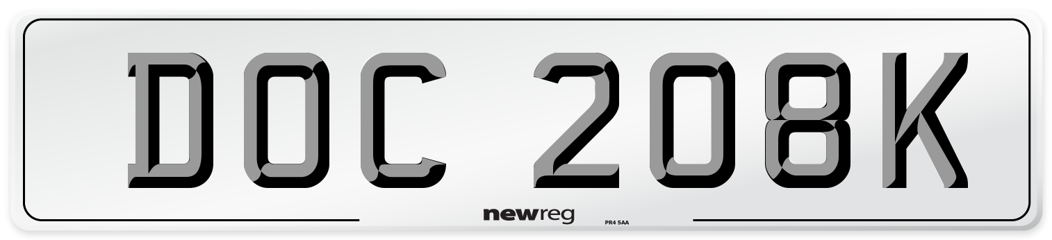 DOC 208K Front Number Plate