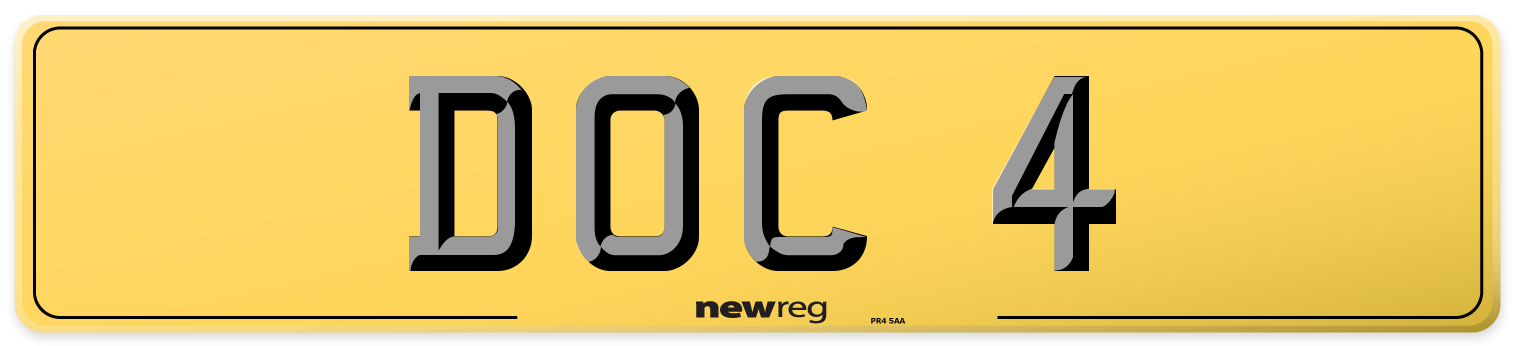 DOC 4 Rear Number Plate