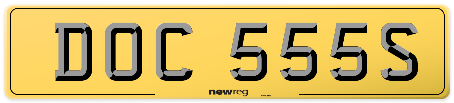 DOC 555S Rear Number Plate