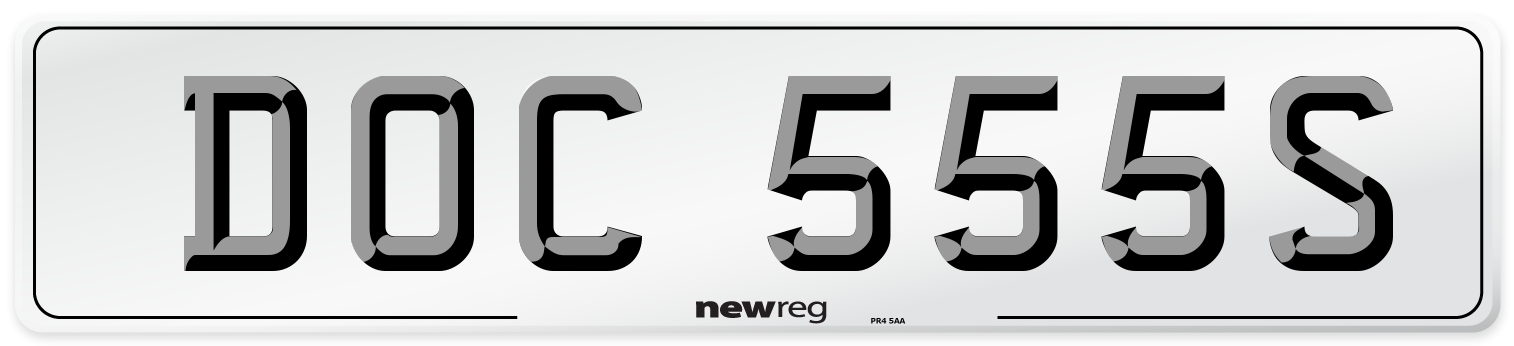 DOC 555S Front Number Plate