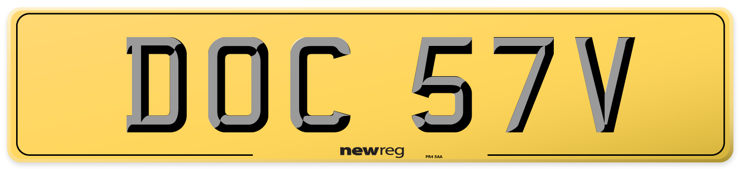 DOC 57V Rear Number Plate