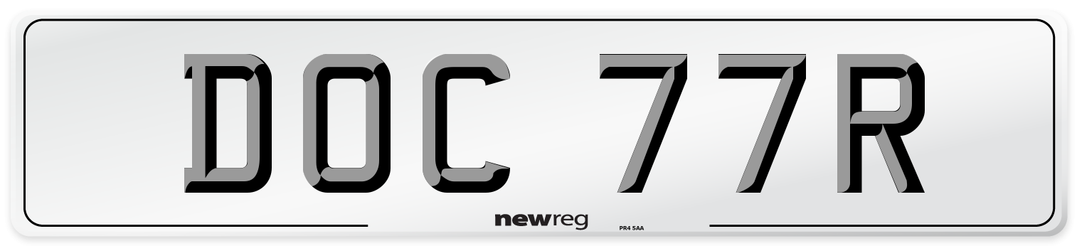 DOC 77R Front Number Plate