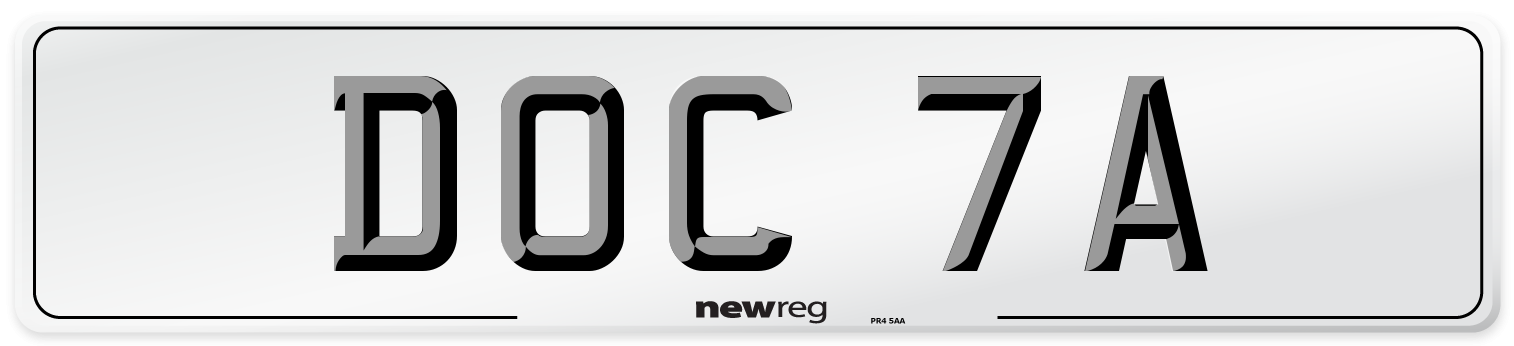 DOC 7A Front Number Plate