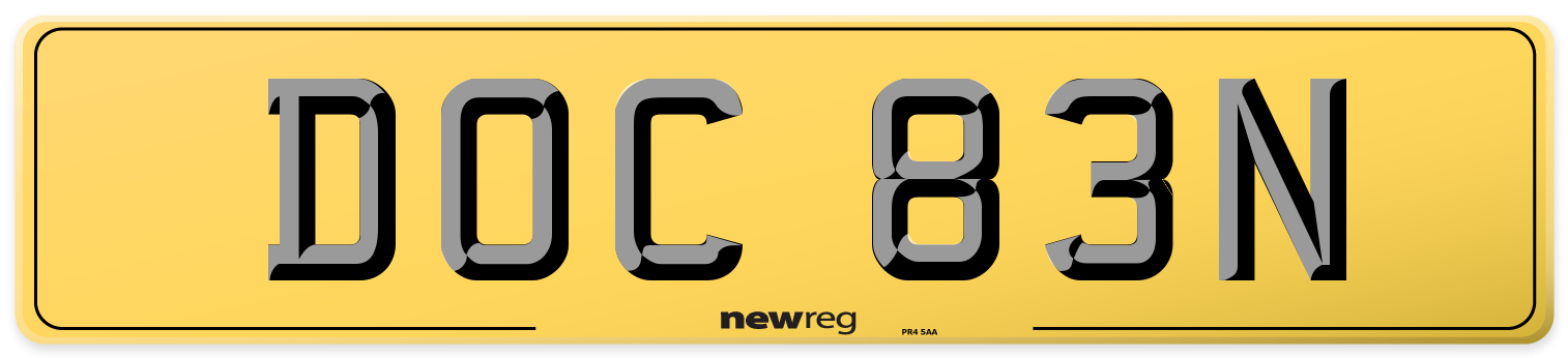 DOC 83N Rear Number Plate