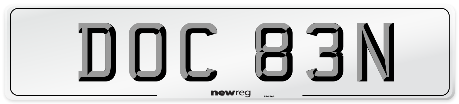 DOC 83N Front Number Plate