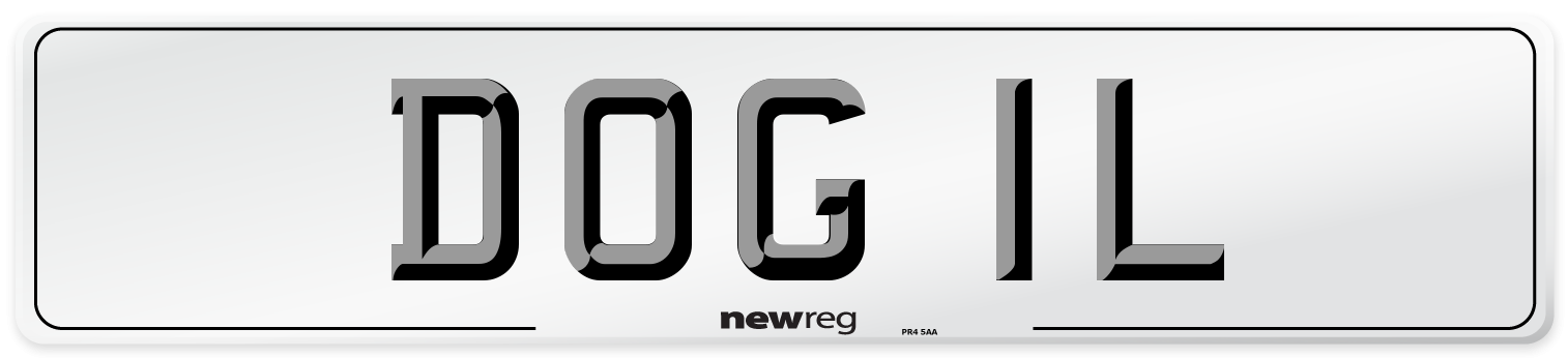 DOG 1L Front Number Plate