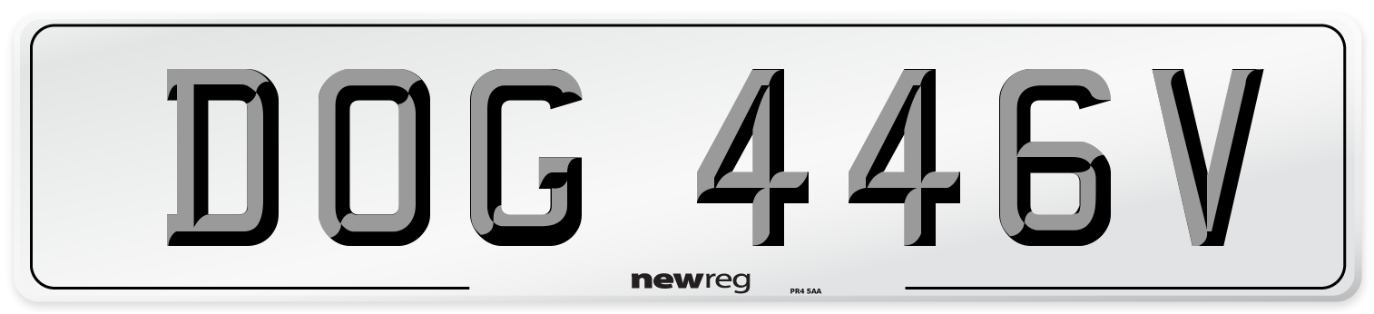 DOG 446V Front Number Plate