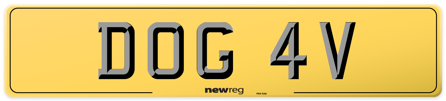 DOG 4V Rear Number Plate