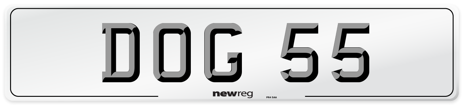 DOG 55 Front Number Plate