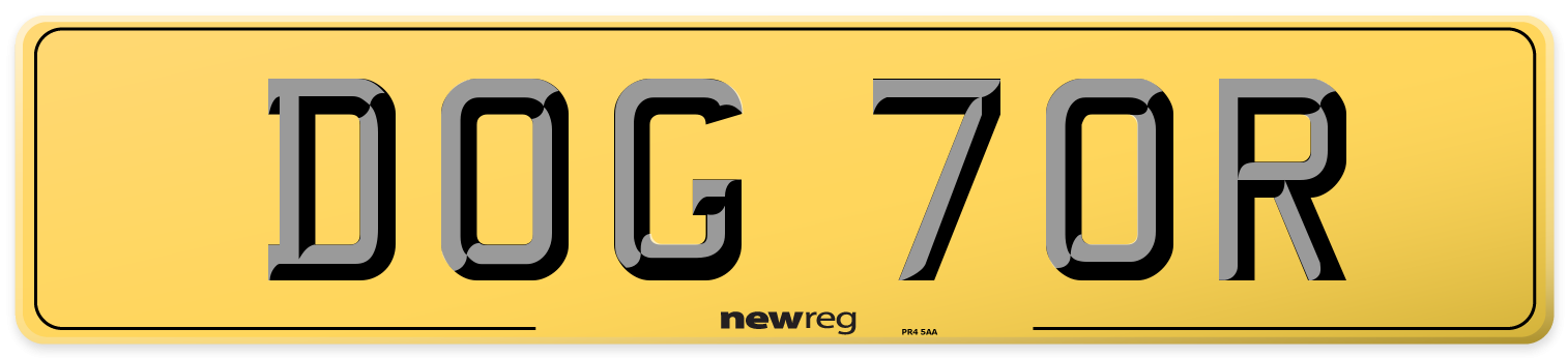 DOG 70R Rear Number Plate