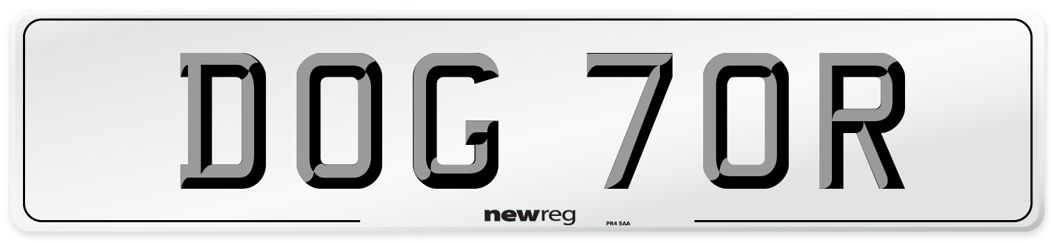 DOG 70R Front Number Plate