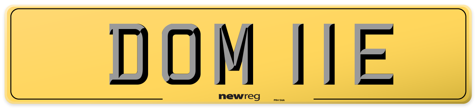 DOM 11E Rear Number Plate