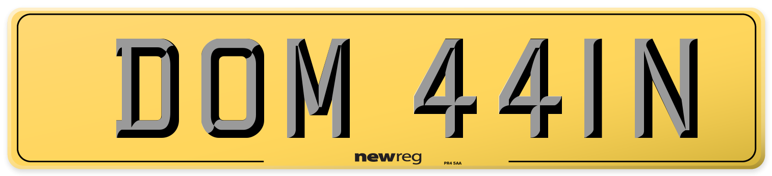 DOM 441N Rear Number Plate