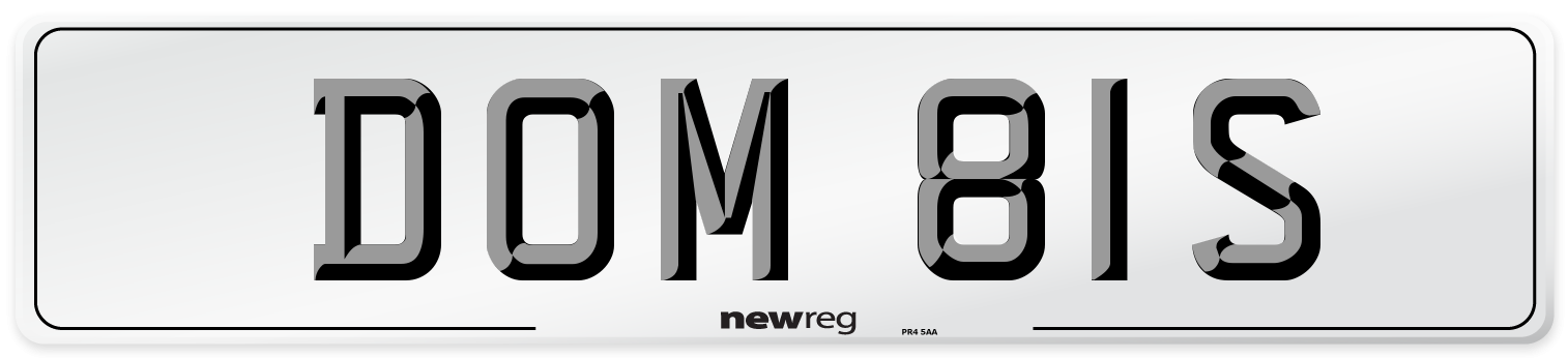 DOM 81S Front Number Plate