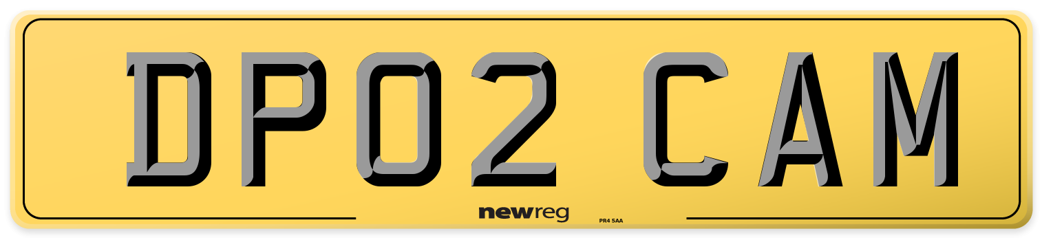 DP02 CAM Rear Number Plate